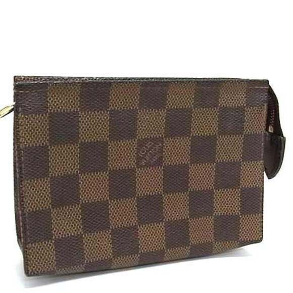 LOUIS VUITTON Brown Damier Leather Pouch